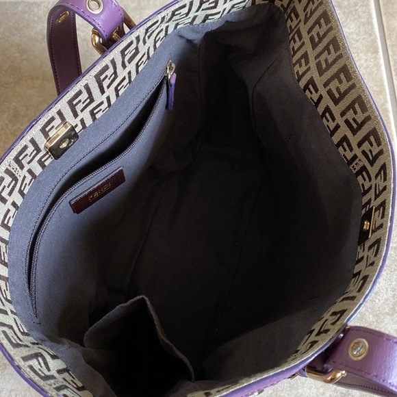 Fendi Purple Superstar Canvas Tote - Picture 10 of 13